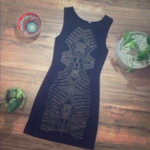 Beautiful body-con black embellished dress